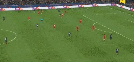 天天盈球足球比分-K77接应内维斯直塞，过门将打进空门，巴黎2-0利物浦